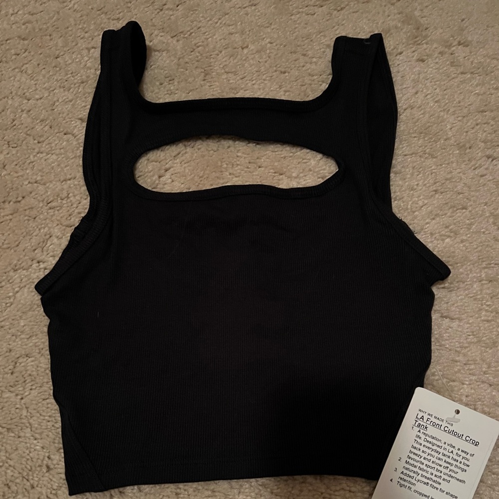 Lululemon LA Front Cutout Crop Tank Size 2